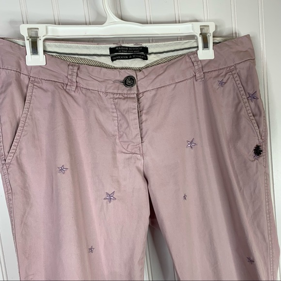 Maison Scotch Star Embroidered Chino Pants Size 29 x 32 - Picture 2 of 13